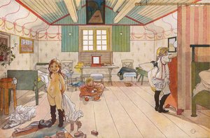 Dans la chambre des petites filles - Carl Larsson